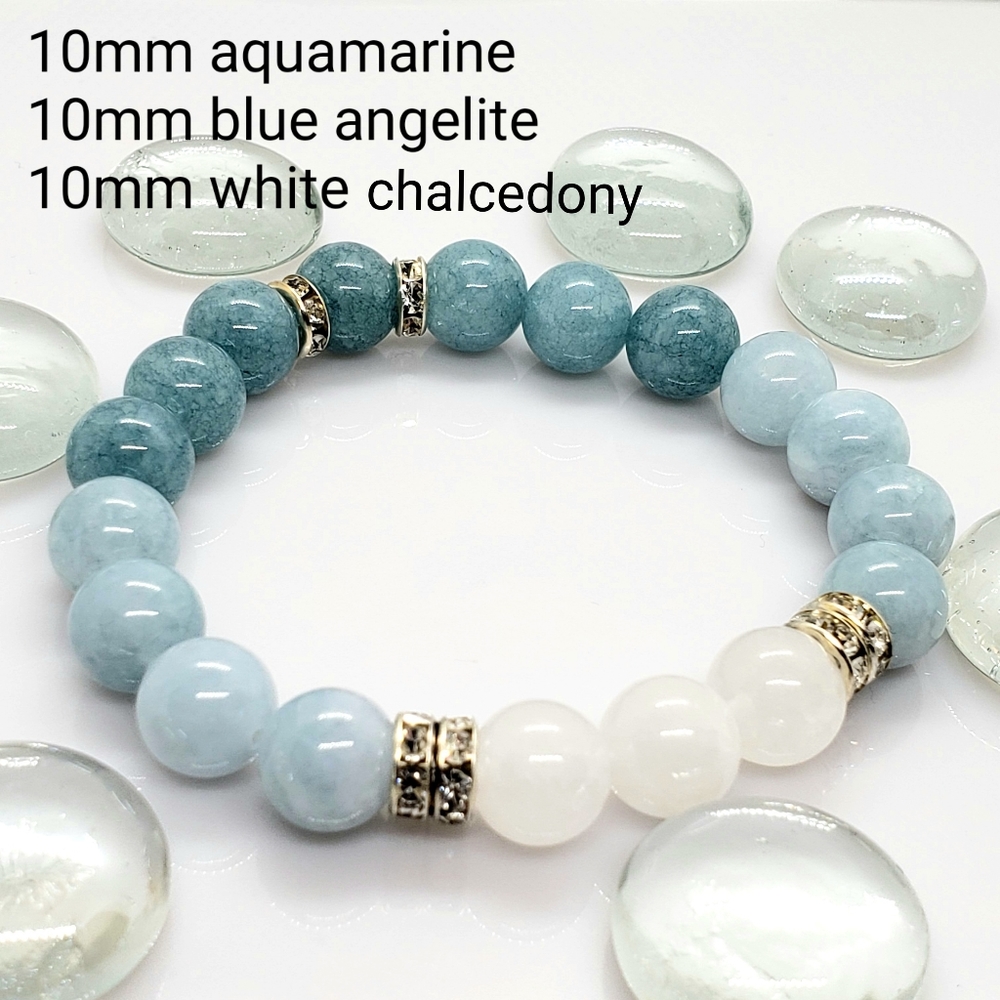 Handcrafted natural stone stretch bracelet